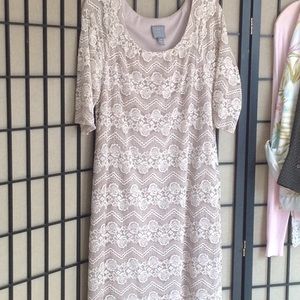 Rabbit design size M beige and cream lace dress